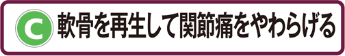C：軟骨を再生して関節痛をやわらげる