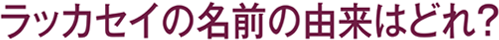 ラッカセイの名前の由来はどれ？