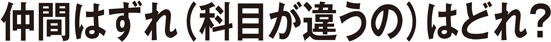 仲間はずれ（科目が違うの）はどれ？
